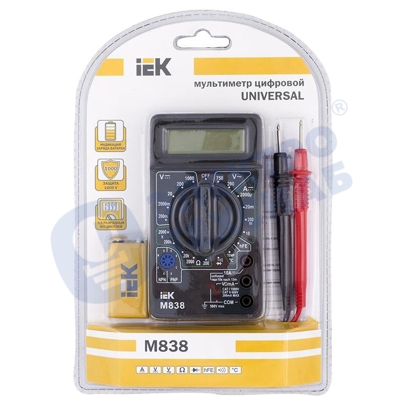 картинка Мультиметр цифровой Universal M838 IEK от магазина Стройсан