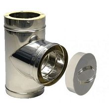 картинка Тройник сендвича +заглушка 90гр d 200*120 (нерж+нерж) от магазина Стройсан