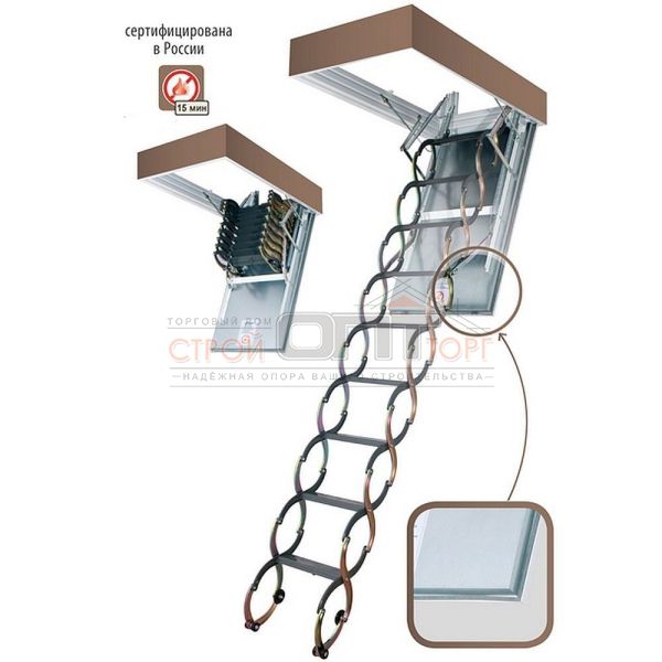 картинка Металлическая огнестойкая лестница LSF (70x80x300см) от магазина Стройсан