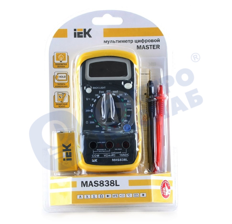 картинка Мультиметр цифровой  Master MAS838L IEK от магазина Стройсан